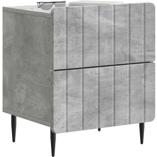  Noćni ormar s ladicama 2 pcs Betonska siva 43 x 34,5 x 49,5 cm Slike