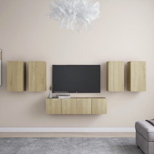 The Living Store Komplet TV omaric 6-delni sonoma hrast iverna plošča - Komplet TV Omaric, (21374764) Cene