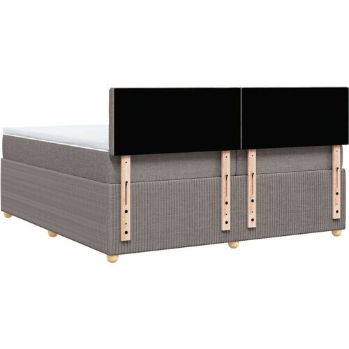 vidaXL Box spring postelja z vzmetnico taupe 200x200 cm blago, (21308303) Cene