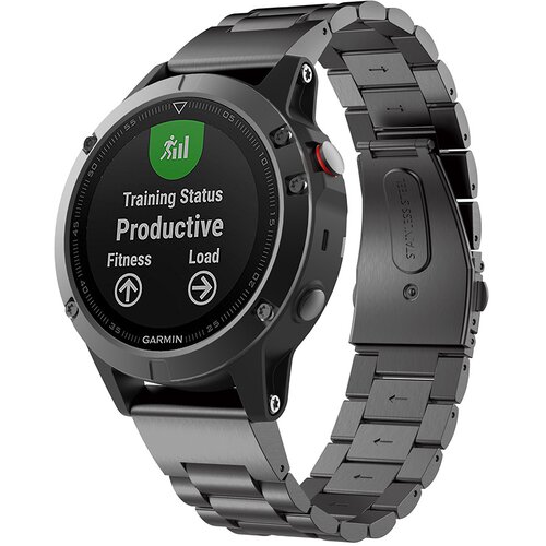 INF Črn pa&scaron;ček za uro iz nerjavečega jekla 20 mm - Fenix 5s/6s/7s/8 43 mm, (5000086142) Cene