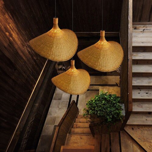 Toolight Viseća lampa od bambusa APP1642-1CP 30cm Slike