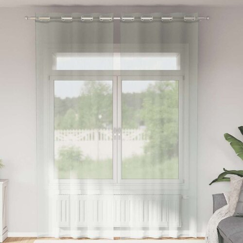 Voile zavjese s ušicama 2 kom svijetlosive 140x260 cm Cene
