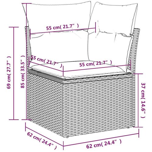  Vrtna garnitura - 9-dijelni set vrtnih sofa s jastucima crni od poliratana - Crna sa spremi&amp;scaron;tem 1 Slike