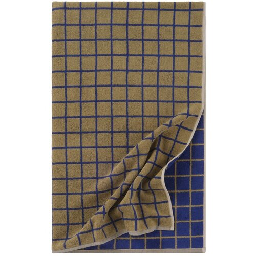 Jotex Zelena/modra bombažna brisača 90x150 cm Grid &amp;ndash; Slike