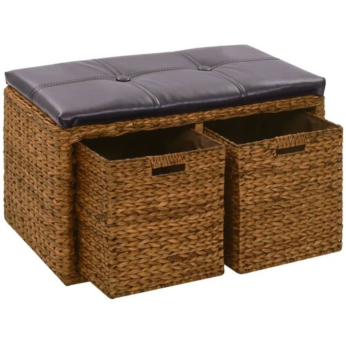 VidaXL Klop z 2 ko&amp;scaron;arama iz morske trave 71x40x42 cm rjava, (20707804) Slike