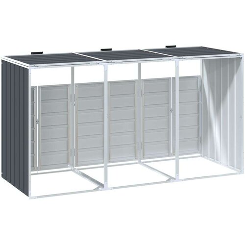 VidaXL spremi&amp;scaron;te za 2 kanta za otpad antracit 216x81x115 cm čelično Slike