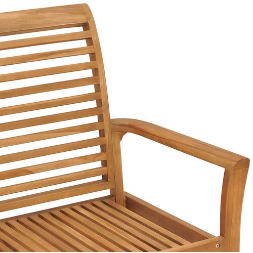  Klupa sa smeđe-sivim jastukom 112 cm od masivne tikovine Slike