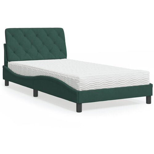  The Living Store Postelja z vzmetnico temno zelena 100x200 cm žamet - Postelja, (21491869) Cene