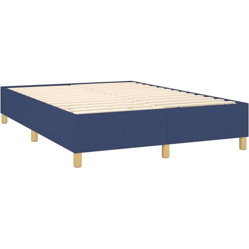  Krevet box spring s madracem LED plavi 140x200 cm od tkanine Slike