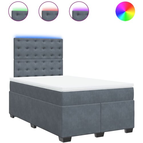 VidaXL Box spring postelja z vzmetnico temno siv 120x190 cm žamet, (21309826) Slike
