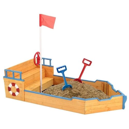  Piratska ladja peskovnik s krmilom in zastavo - vremensko odporen zunanji igralni set, (5000354104) Cene