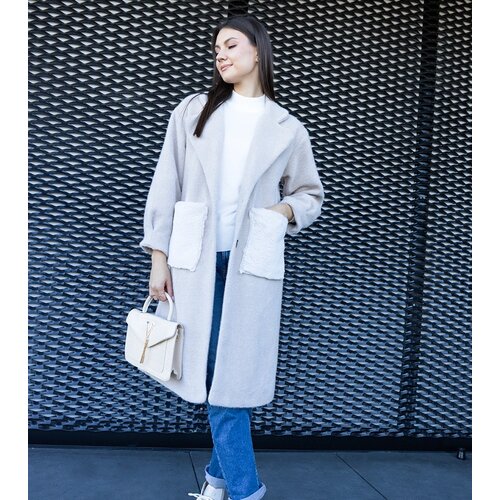 Gemre Long beige coat with plush pockets Badra Cijene