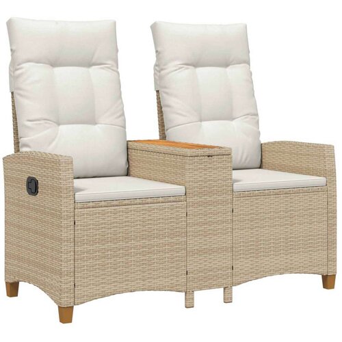  Rekreativna klupa s stolom Bež i krem bijela 126 x 65 x 112 cm - bež i krem ​​bijela Cijene