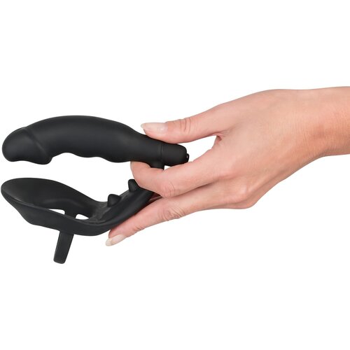 Black Velvets Black Velvet - penis analni vibrator s prstenom za penis i testise (crni) Slike