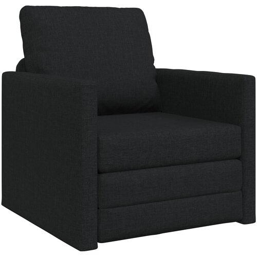 VidaXL tla sofa postelja 2-v-1 črna 74x77x81 cm tkanina Slike