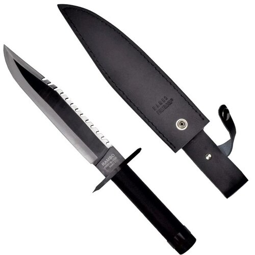 CINEMA CLASSIC Rambo I Large knife with leather scabbard CC-H1 360 mm Black Slike