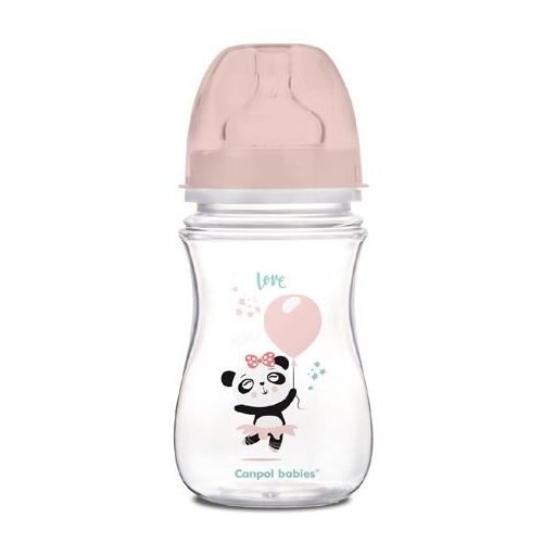 Canpol Pink 35/221_pin- Baby Flašica 240ml široki vrat Easy Start "Toys" Cene