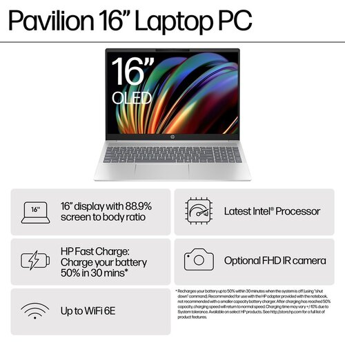 HP Pavilion Laptop 16-af0009nm16" FHD, U5-125U 1.3/4.3GHz16GB DDR5, 512GB SSD, Aluminium Cijene