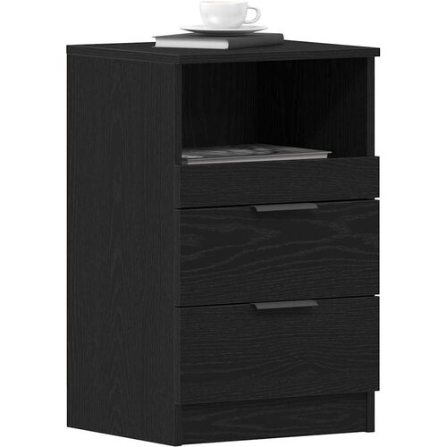  Noćni ormar 2 pcs Crni hrast 40 x 35 x 65 cm Konstruirano drvo Slike