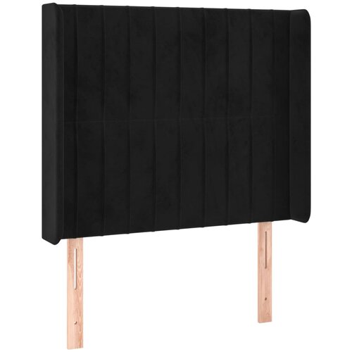 VidaXL Vzglavje z u&amp;scaron;esi črno 93x16x118/128 cm žamet, (20936413) Slike