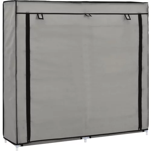  282434 Shoe Cabinet with Cover Grey 115x28x110 cm Fabric