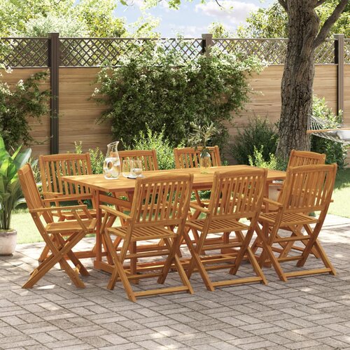 vidaXL 9-dijelni vrtni blagovaonski set 180x90x75 cm bagremovog drva Cene