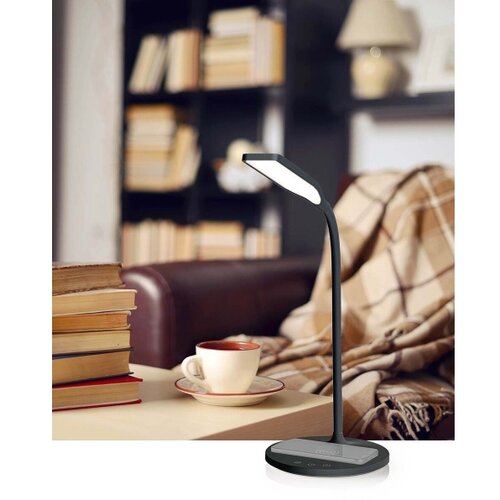 Nedis LTLGQ4M2BK - Prigu&amp;scaron;iva lampa sa bežičnim Qi punjenjem, LED/5,5W/230V 2700-6500K Slike