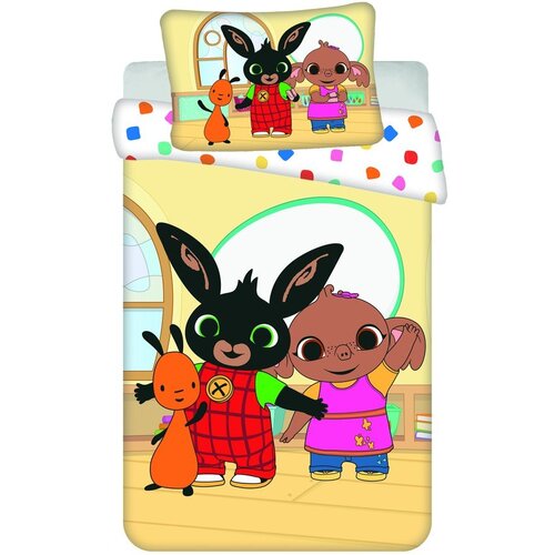 Jerry Fabrics Pamučna dječja posteljina za dječji krevetić 100x135 cm Kr&amp;aacute;l&amp;iacute;ček Bing Playroom &amp;ndash; Slike