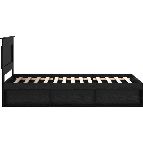  Okvir za krevet Crna 75 x 190 cm Čvrsto borovo drvo Slike