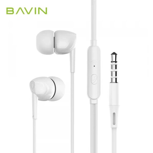 BAVIN slušalice 3,5mm 1,2m bela Slike