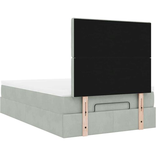 VidaXL Okvir kreveta s madracima svijetlosivi 120x200cm bar&amp;scaron;unasti Slike