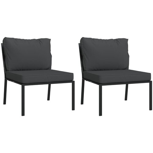 Maison Chic Vrtni stoli - Stol za vrt s sivimi blazinami 2 kosa 60x74x79 cm jeklo JS2004, (21878101) Cene