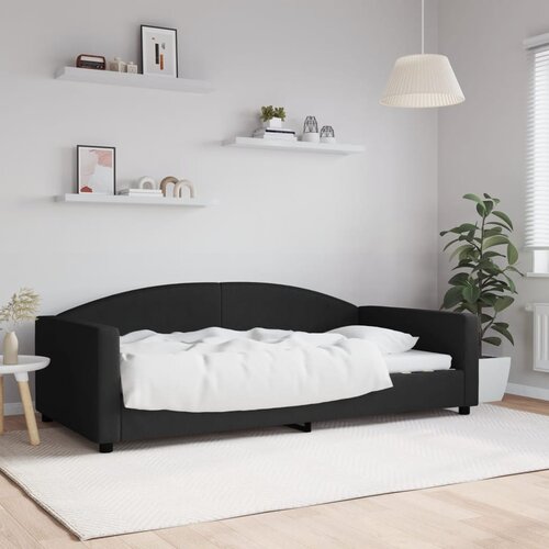  Dnevni krevet crni 100 x 200 cm od tkanine Cene
