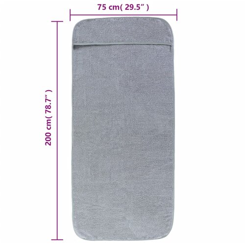  Ručnici za plažu 2 kom sivi 75 x 200 cm od tkanine 400 GSM Slike