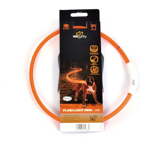 Duvo LED svetleća USB najlonska ogrlica narandžasta 65 cm Cene