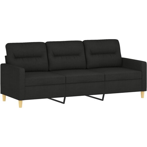  3-dijelni set sofa s jastucima crni od mikrovlakana Slike