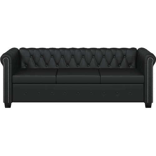  Trosjed Chesterfield od umjetne kože crni Slike
