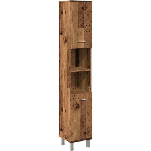 Maison Chic Kopalniška omarica - Kopalniški kabinet Old Wood 30x30x179 cm Inženirski les, (21794426) Cene