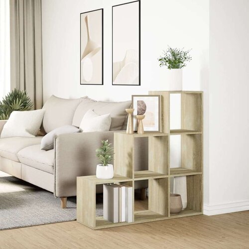 VidaXL Pregrada / regal za knjige 3 razina hrast 99x29x99 cm drveni Slike