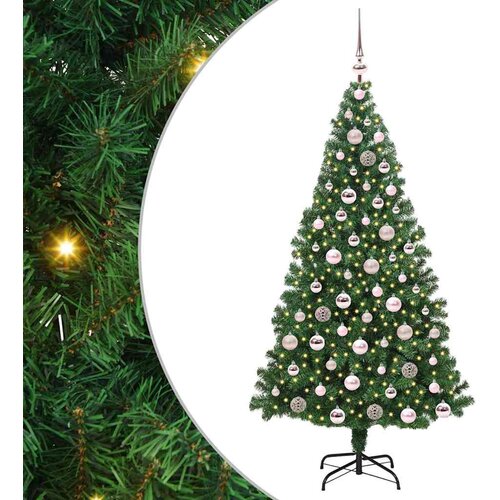 vidaXL Umestno božično drevo Zelena 180 cm PVC, jeklo in plastika, (5000066059) Cene