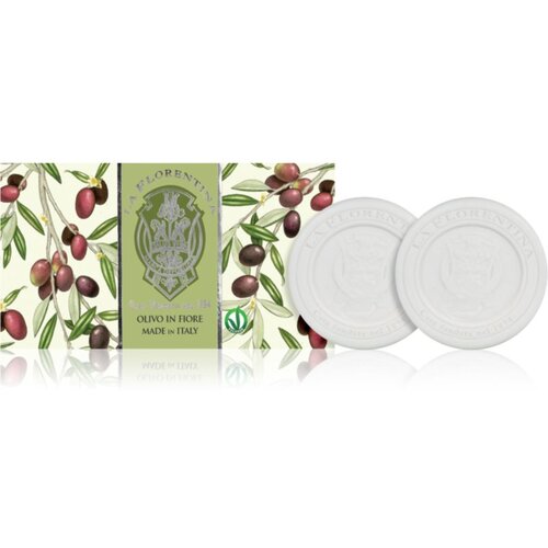 La Florentina Olive Flowers Sculpted Soap prirodni sapun Olive Leaf Extract 2x115 g Slike