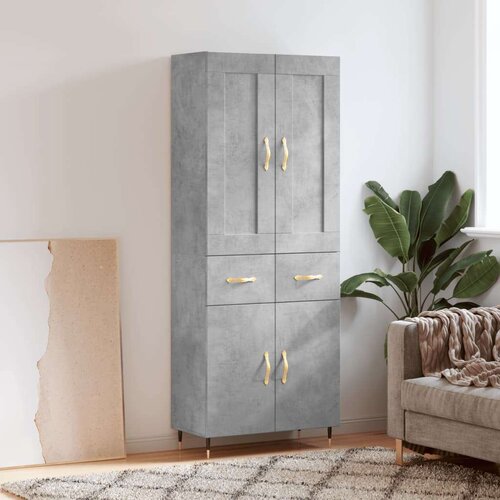  Visoka komoda siva betona 69 5x34x180 cm od konstruiranog drva Cijene
