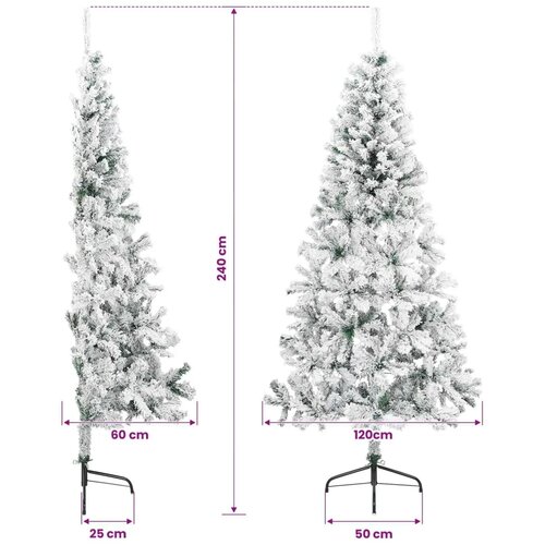 Umjetno božićno drvce 240 cm PVC i čelik Zelena i bijela - Zelena i bijela 240 cm Slike