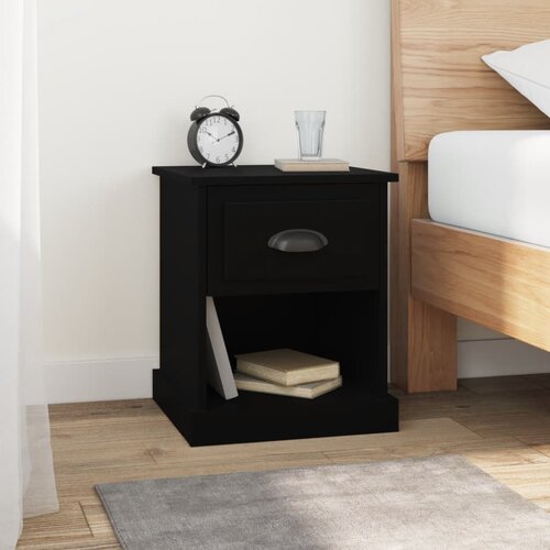  Noćni ormarići 2 kom crni 39 x 39 x 47,5 cm konstruirano drvo Cijene