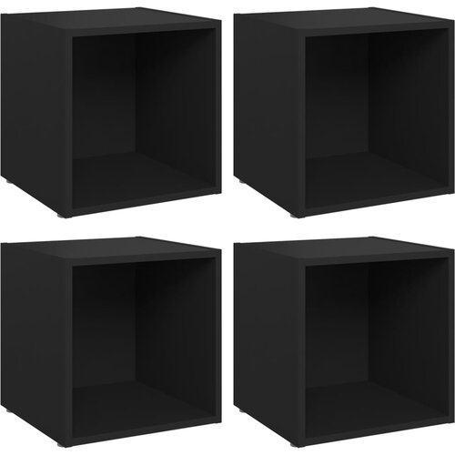 vidaXL TV omarice 4 kosi črne 37x35x37 cm iverna plošča, (20732208) Cene