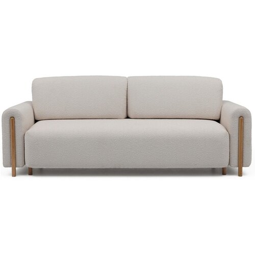 ELTAP Sivo-bež sklopiva/s prostorom za odlaganje sofa od bouclé tkanine 244 cm Arcadova – Cene