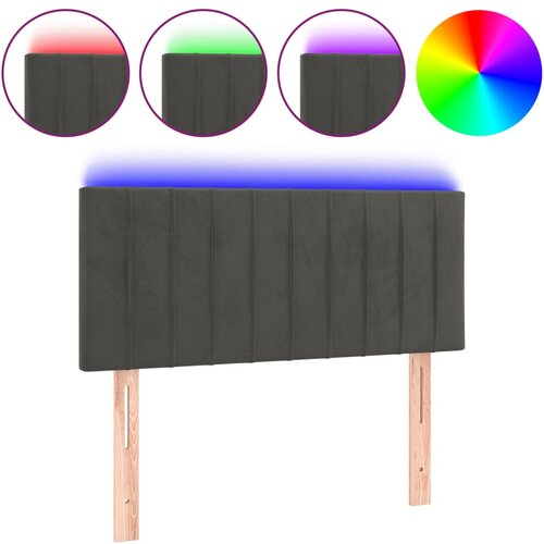 VidaXL LED posteljno vzglavje temno sivo 80x5x78/88 cm žamet, (20736196) Slike