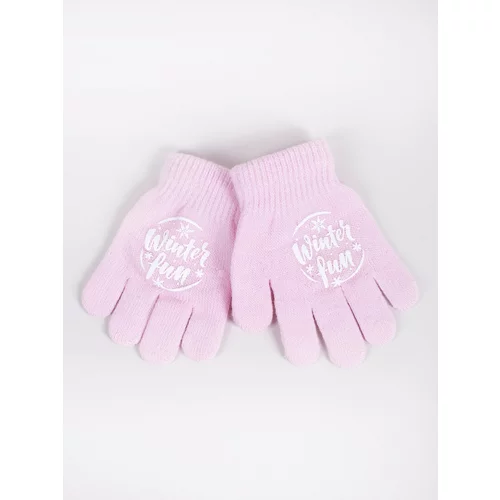 Yoclub Kids's Girls' Five-Finger Gloves RED-0012G-AA5A-010