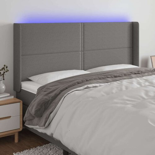  Uzglavlje tamnosivo 203 x 16 x 118/128 cm od tkanine Slike