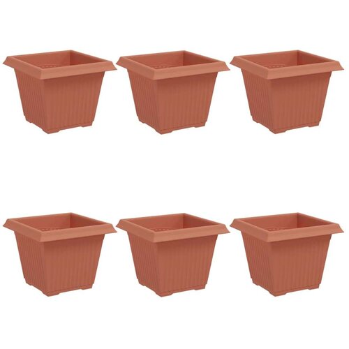  Kvadratna saksija za cvijeće 6 pcs Crvena cigla 33 x 33 x 26 cm - Crvena cigla 33 x 33 x 26 cm 6 Slike